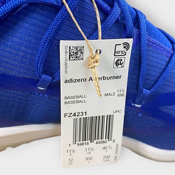 Adidas Adizero Afterburner 8 Baseball Turf Shoes Blue FZ4231 Mens size 12 New - Picture 9 of 10